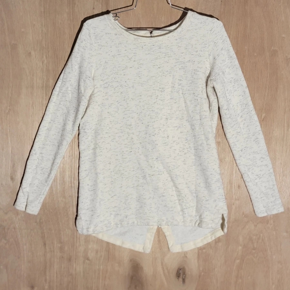 LOU & GREY Cream/Grey Speckled Long Sleeve Knit